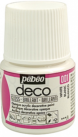 Akrylové barvy DECO- lesklé 45 ml. 01 White