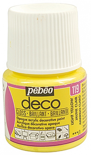 Akrylové barvy DECO- lesklé 45 ml. 119 Light Yellow