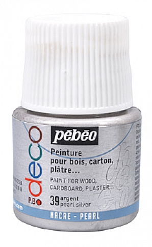 Akrylové barvy DECO - perleťové 45 ml. 39 Silver