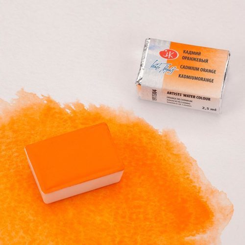 Akvarelová barva White Nights Cadmium orange- odstín kadmium oranžová - 304 - objem 2.5ml - Nevskaya Palitra St. Petersburg - Image 4