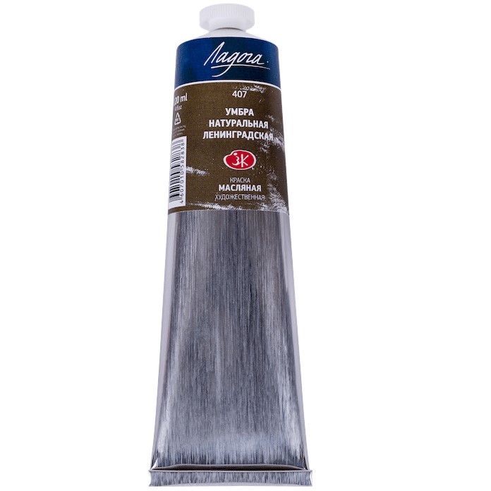 Raw Umber Leningradskaya 407- Ladoga - olejové barvy 120 ml