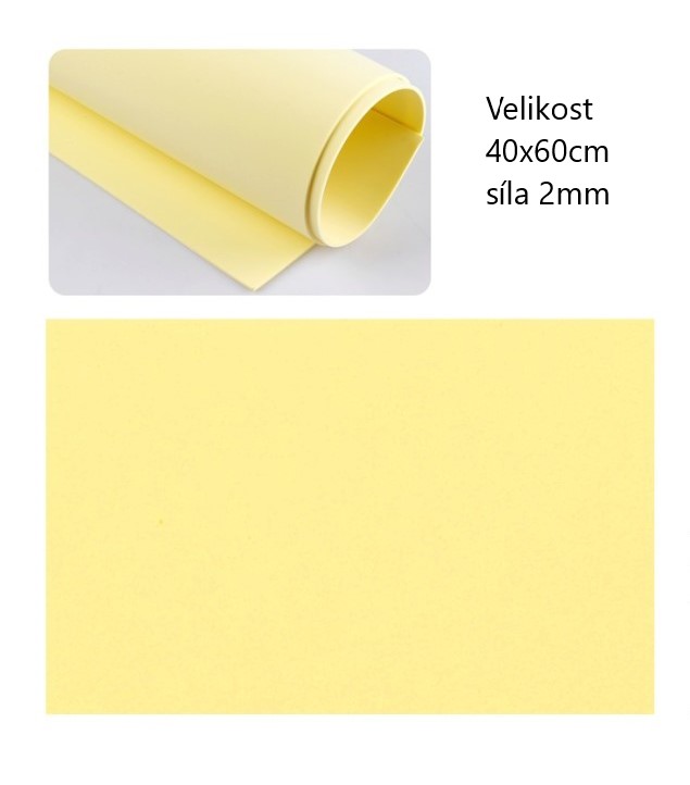 Pěnová guma EVA - žlutá světlá