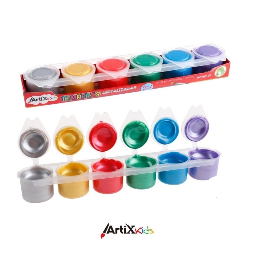 Metalické temperové barvy Artix, sada 6 ks