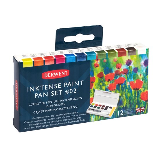 Akvarelové barvy Derwent INKTENSE PAINT PAN SET 12 - Image 2