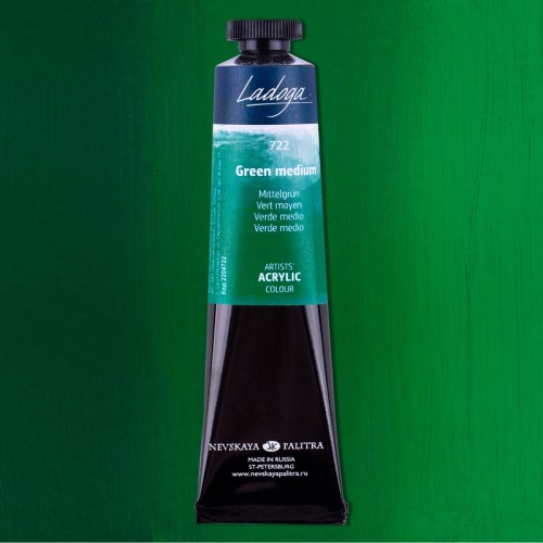 Green medium 722 akryl-Ladoga 46 ml