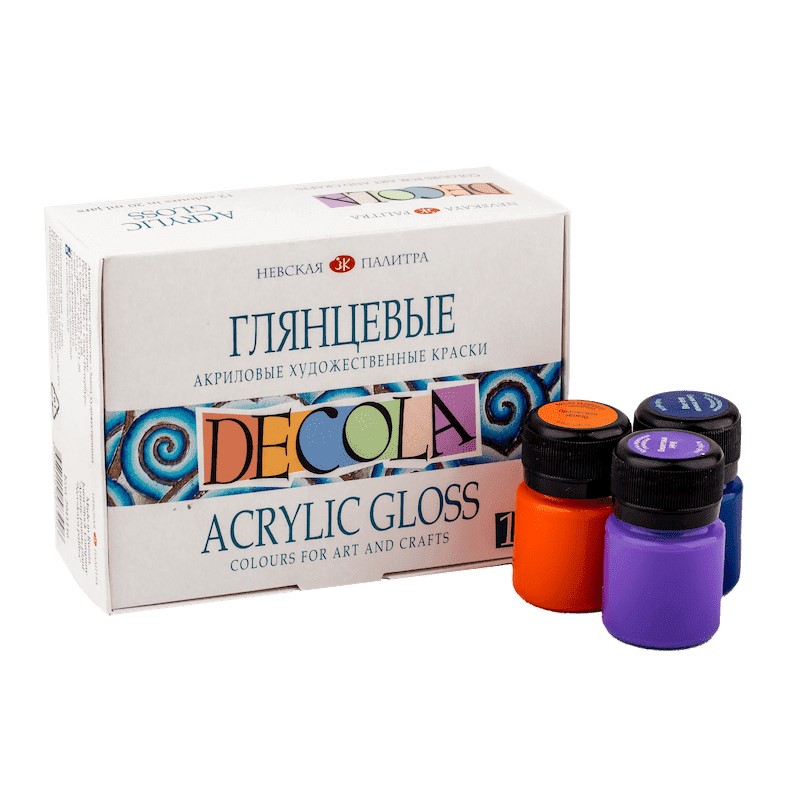 Sada lesklých akrylových barev Decola 12 x 20 ml