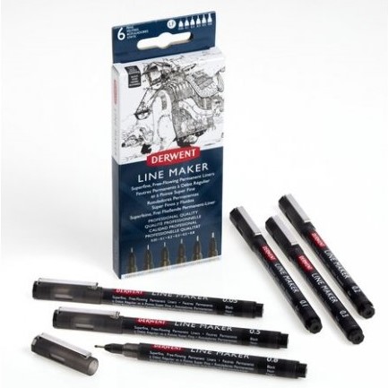 LINE MAKER Black - sada 6ks -Derwent - Image 2
