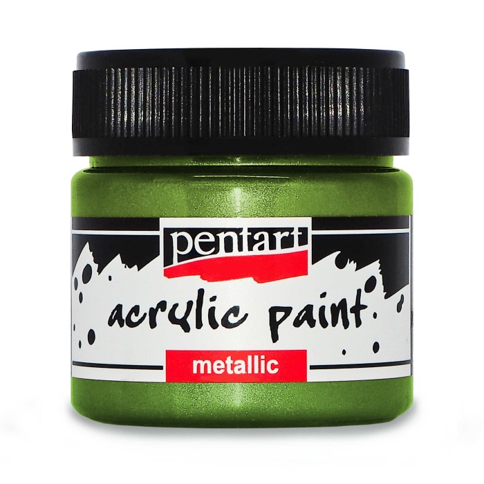 Akrylová metalická barva - zelená s nádechem zlata 50 ml. Pentart