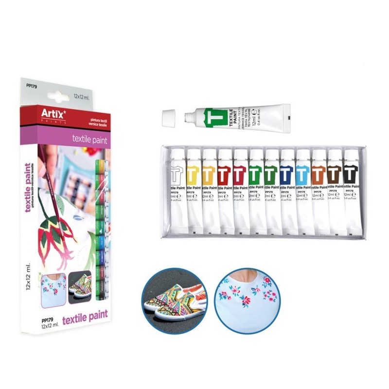 Barvy na textil Artix - sada 12x12 ml