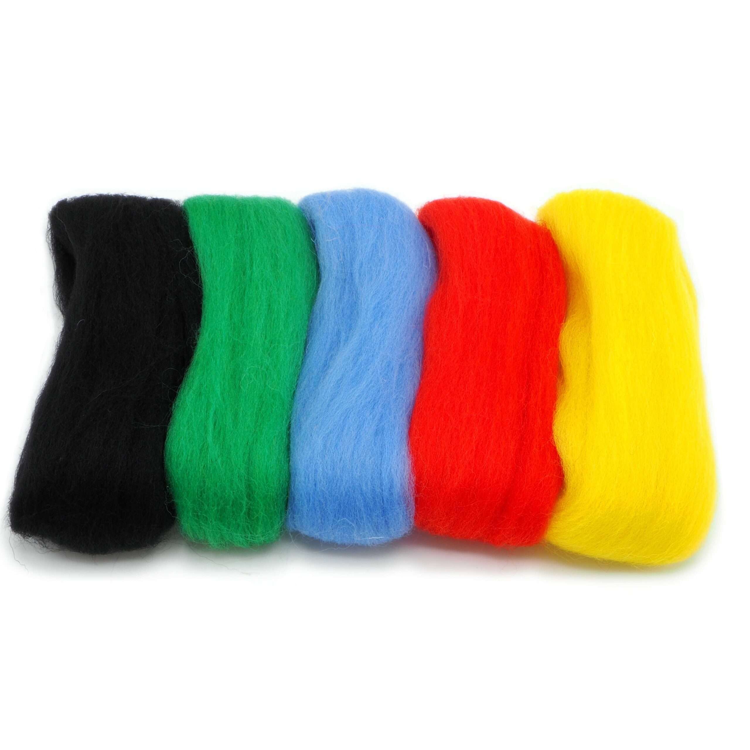 Ovčí vlna merino barvená česaná - mix 5 základních barev - 20 g