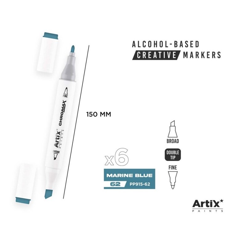 Alkoholový marker Artix Chromax Marine Blue 62