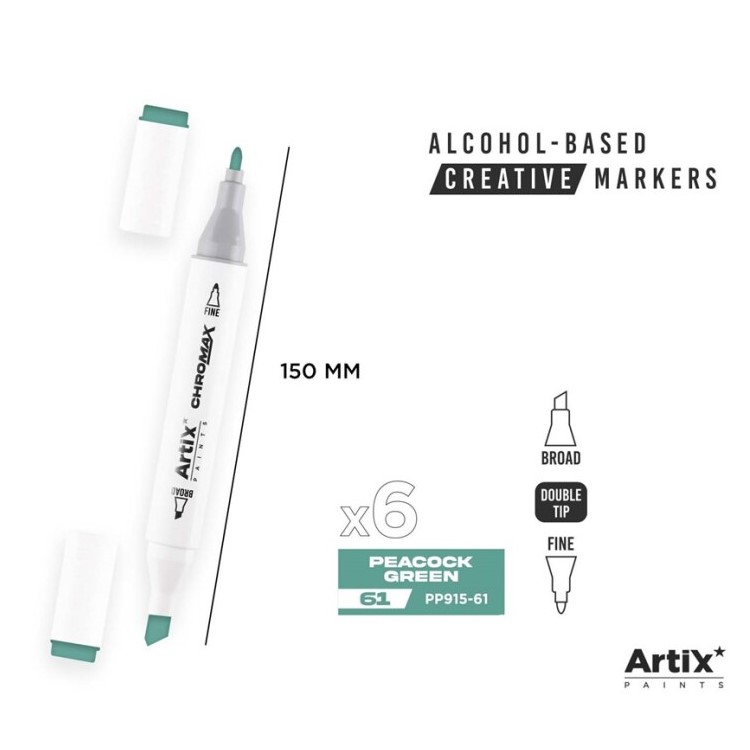 Alkoholový marker Artix Chromax Peacock Green 61