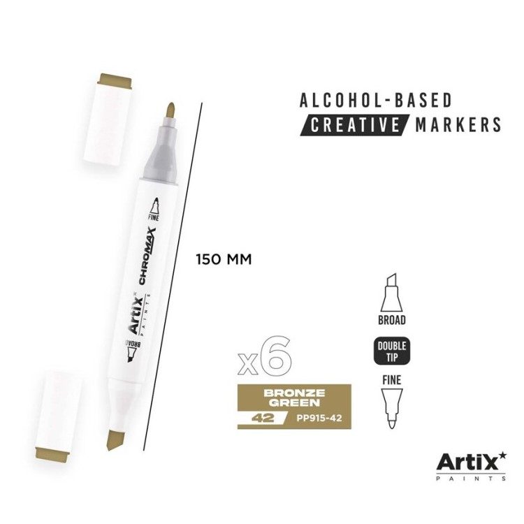 Alkoholový marker Artix Chromax Bronze Green 42