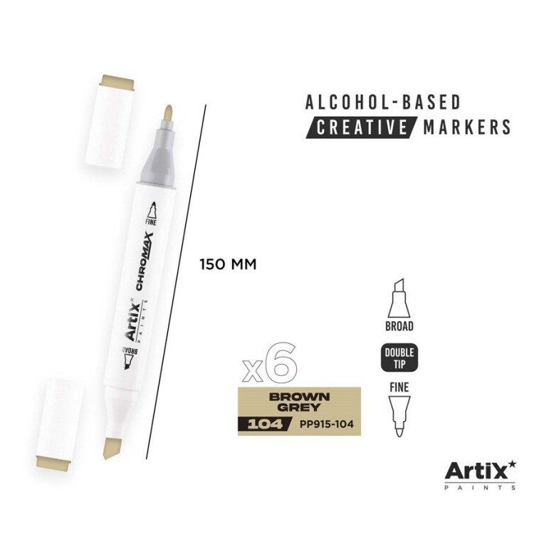 Alkoholový marker Artix Chromax Brown Grey 104