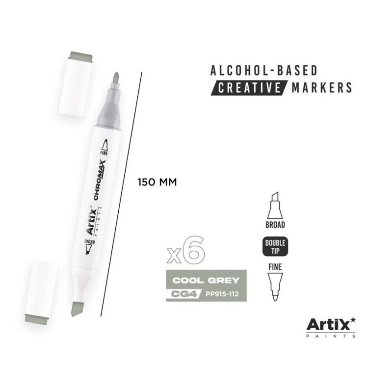 Alkoholový marker Artix Chromax Cool Grey CG4