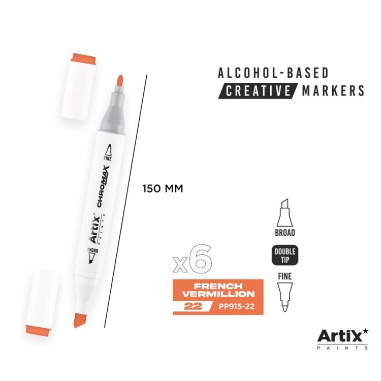 Alkoholový marker Artix Chromax French Vermillion 22