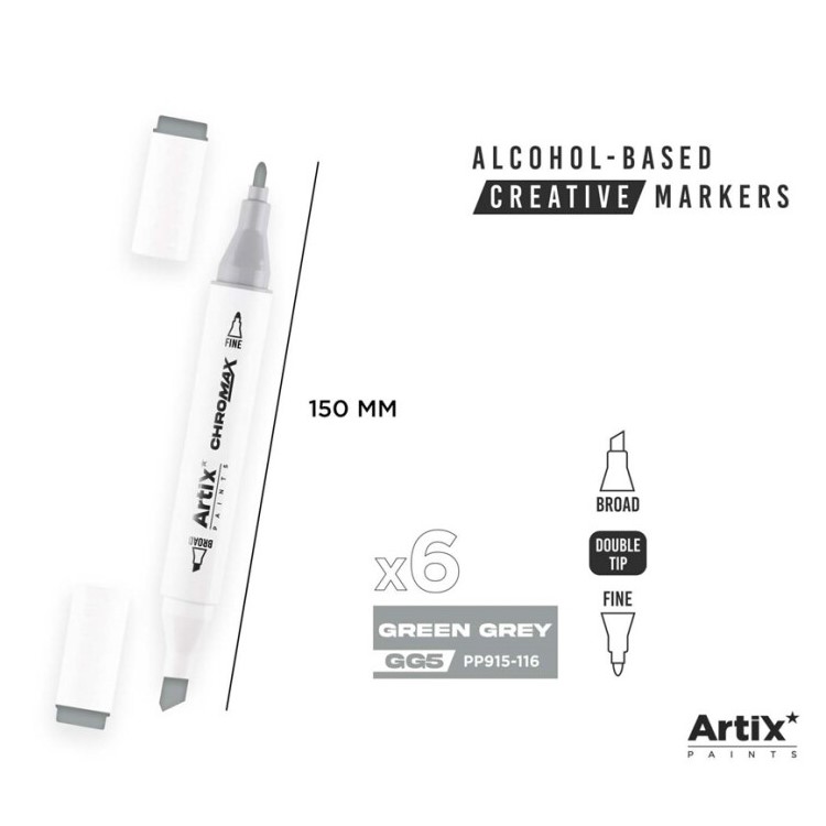 Alkoholový marker Artix Chromax Green Grey - GG5