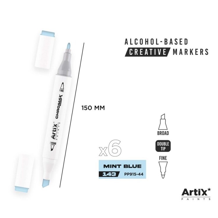 Alkoholový marker Artix Chromax Mint Blue 143