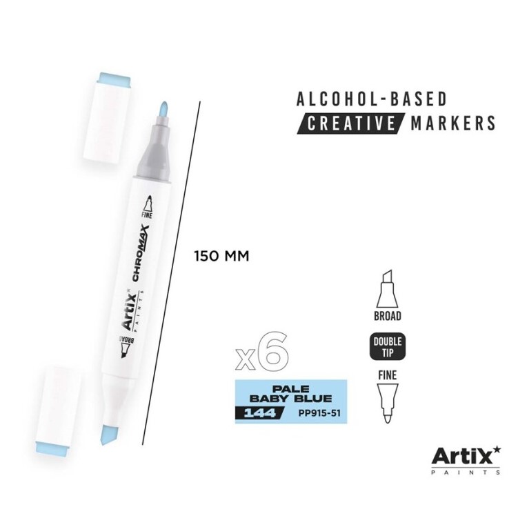 Alkoholový marker Artix Chromax Pale Baby Blue 144