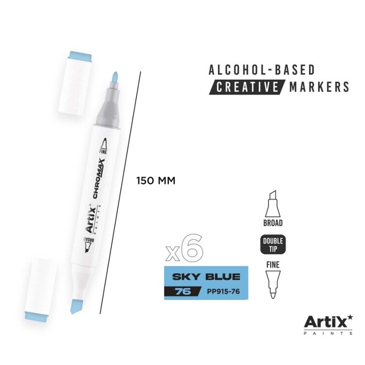 Alkoholový marker Artix Chromax Sky Blue 76