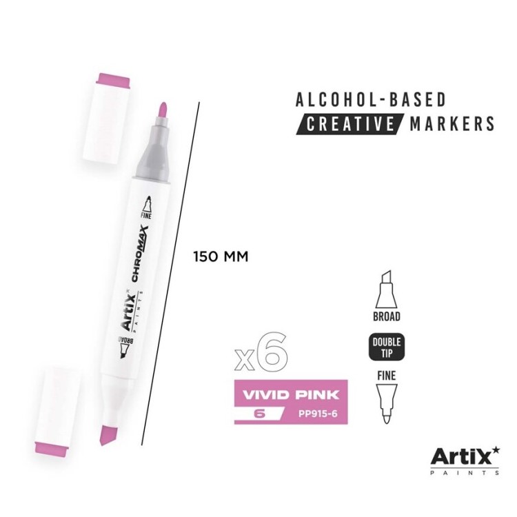 Alkoholový marker Artix Chromax Vivid Pink 6