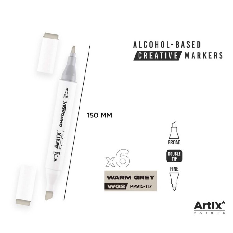 Alkoholový marker Artix Chromax Warm Grey -WG2