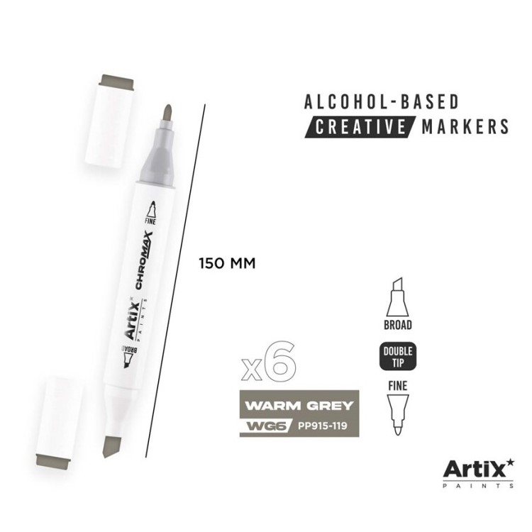 Alkoholový marker Artix Chromax Warm Grey -WG6