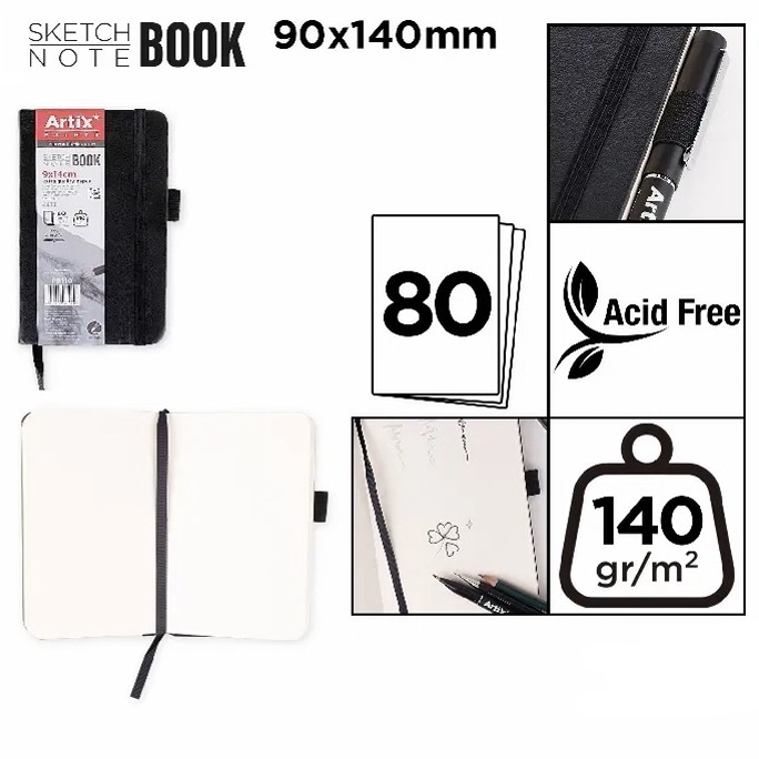 Sketch note book Artix 9x14cm