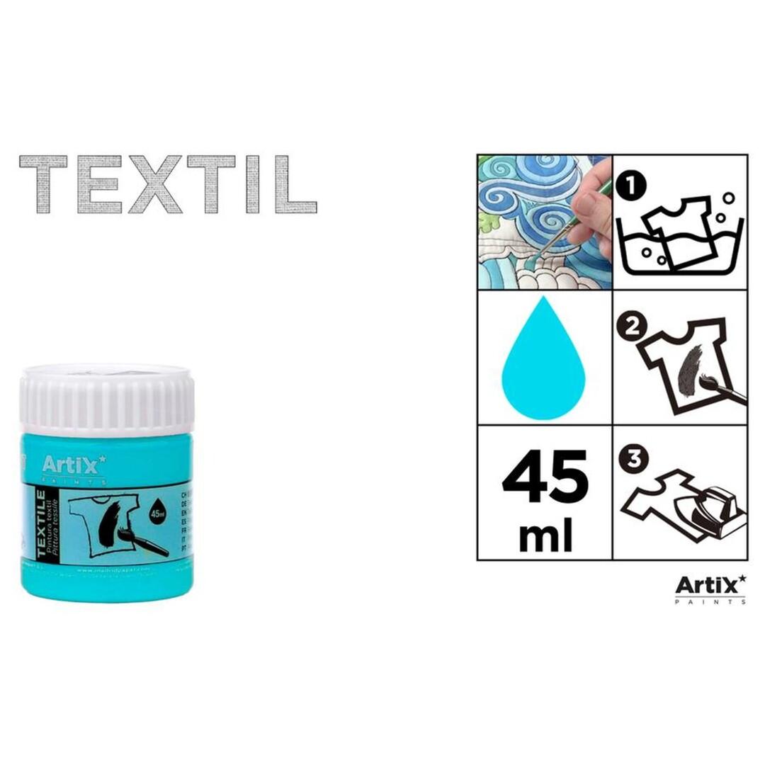 BLE CYAN 45 ml -TEXTILNÍ BARVA - tyrkysová modrá