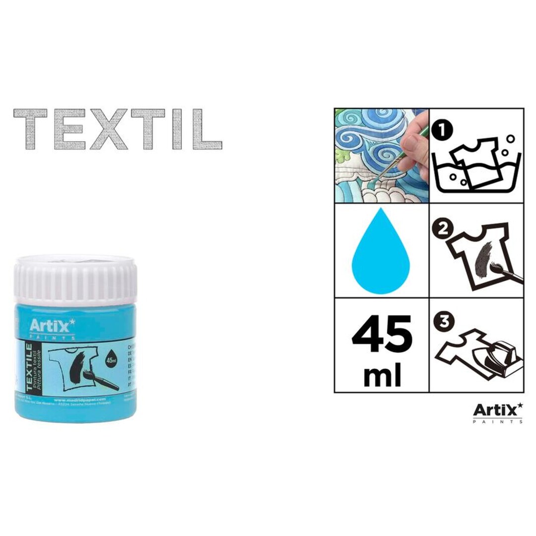 LIGHT BLUE 45 ml -TEXTILNÍ BARVA - azurová modrá