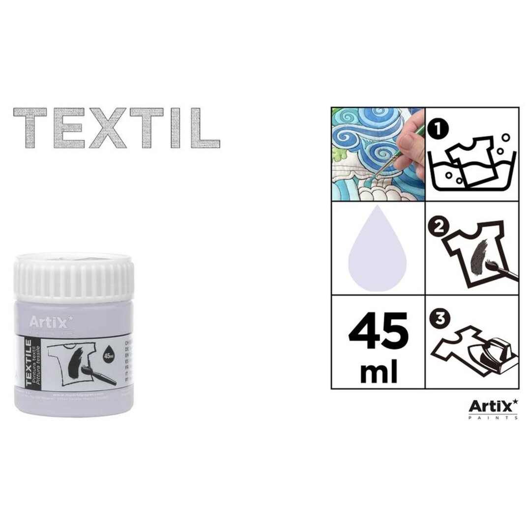 PALE LILAC 45 ml -TEXTILNÍ BARVA - růžová lila
